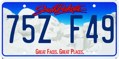SD license plate 75ZF49