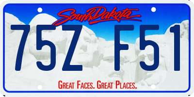 SD license plate 75ZF51