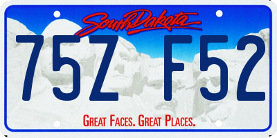 SD license plate 75ZF52