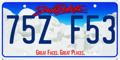 SD license plate 75ZF53