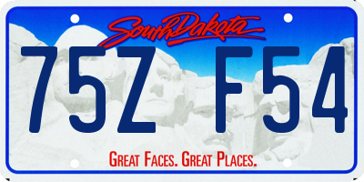 SD license plate 75ZF54