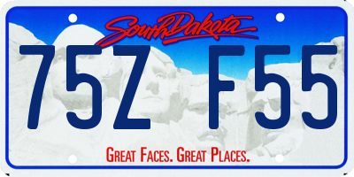 SD license plate 75ZF55
