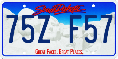 SD license plate 75ZF57