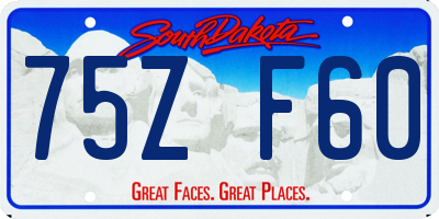 SD license plate 75ZF60