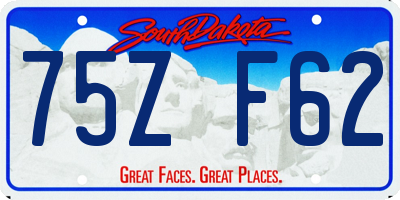 SD license plate 75ZF62