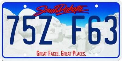 SD license plate 75ZF63