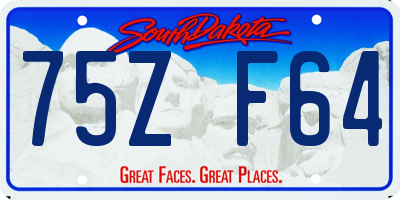 SD license plate 75ZF64