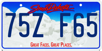 SD license plate 75ZF65