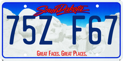 SD license plate 75ZF67
