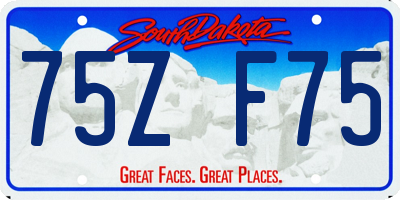 SD license plate 75ZF75