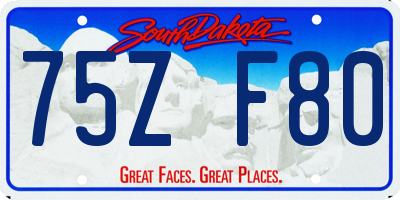 SD license plate 75ZF80