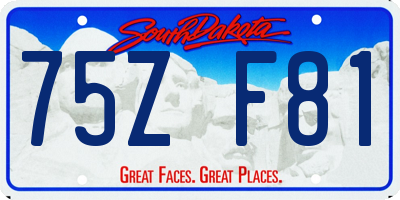 SD license plate 75ZF81