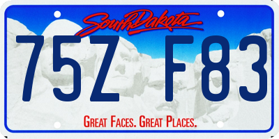 SD license plate 75ZF83