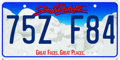SD license plate 75ZF84