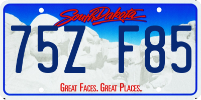 SD license plate 75ZF85