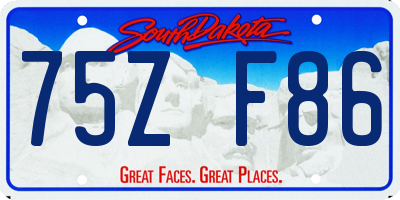 SD license plate 75ZF86