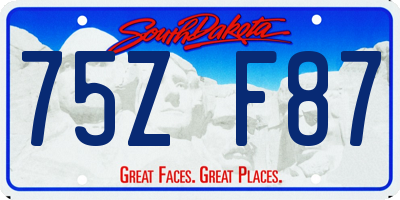 SD license plate 75ZF87