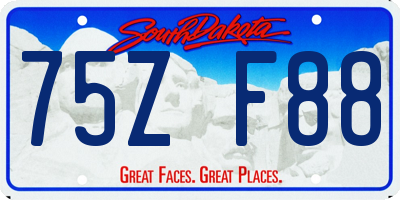 SD license plate 75ZF88