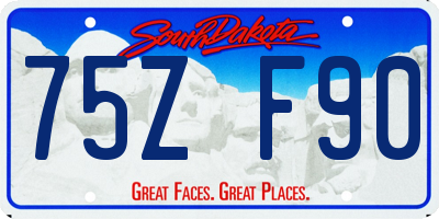 SD license plate 75ZF90
