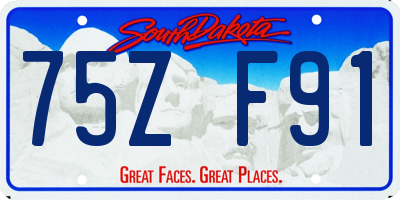 SD license plate 75ZF91