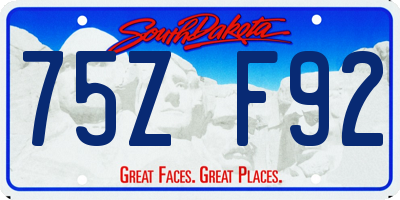 SD license plate 75ZF92
