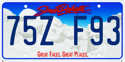 SD license plate 75ZF93