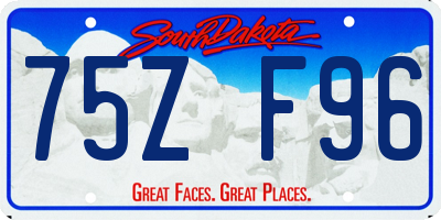 SD license plate 75ZF96
