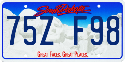 SD license plate 75ZF98