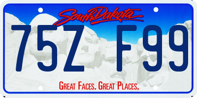 SD license plate 75ZF99
