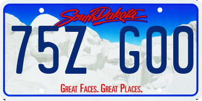 SD license plate 75ZG00
