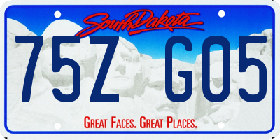 SD license plate 75ZG05