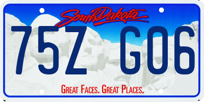 SD license plate 75ZG06