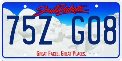 SD license plate 75ZG08
