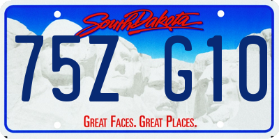 SD license plate 75ZG10