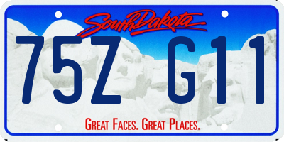 SD license plate 75ZG11