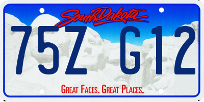 SD license plate 75ZG12