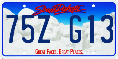 SD license plate 75ZG13