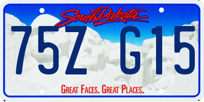 SD license plate 75ZG15