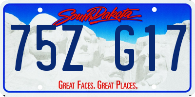 SD license plate 75ZG17