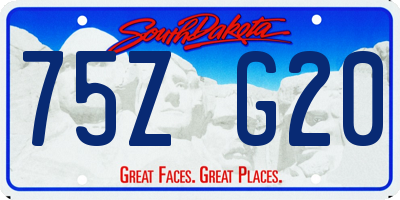 SD license plate 75ZG20
