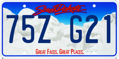 SD license plate 75ZG21
