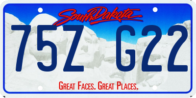 SD license plate 75ZG22