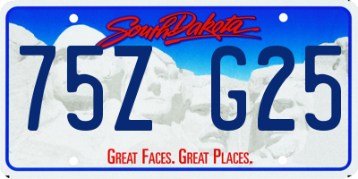 SD license plate 75ZG25