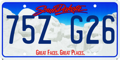 SD license plate 75ZG26