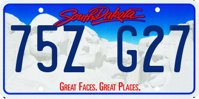 SD license plate 75ZG27