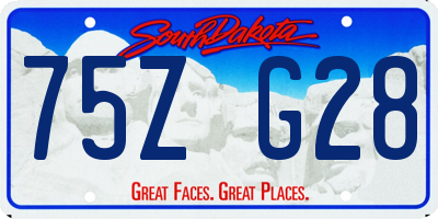 SD license plate 75ZG28