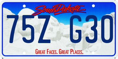 SD license plate 75ZG30