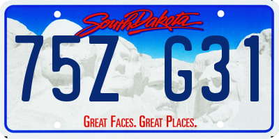 SD license plate 75ZG31