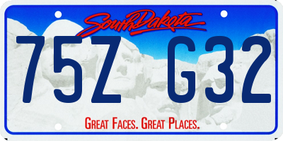 SD license plate 75ZG32