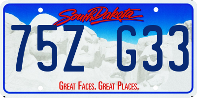 SD license plate 75ZG33